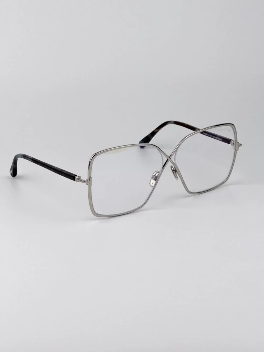 Tom Ford FT5841-B 016 Eyeglasses Palladium Oversized Butterfly Frame